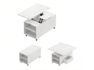 Table basse rectangulaire coloris blanc <strong>HAVRYA</strong> <strong></strong> - 50 cmx100 cm