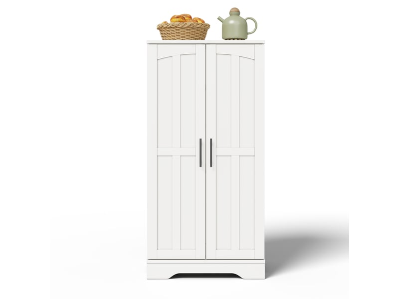  Meuble de cuisine muvano, armoire de cuisine blanche 2 portes, éclairage led, 60 × 40 × 120 cm  - Conforama A