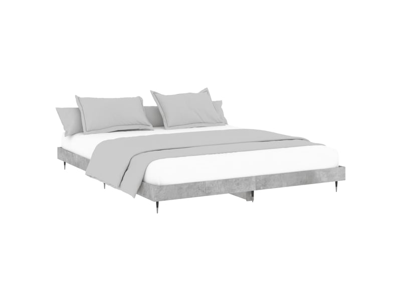  Lit double- lit adulte -  cadre de lit sans matelas gris béton 200x200 cm  - Conforama C