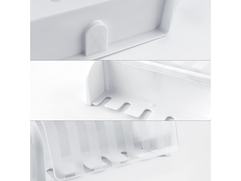  Porte-brosse à dents mural à 5 ​​compartiments avec couvercle, support de rangement autocollant pour brosse à dents, pour salle de bain et dortoir  - Conforama B