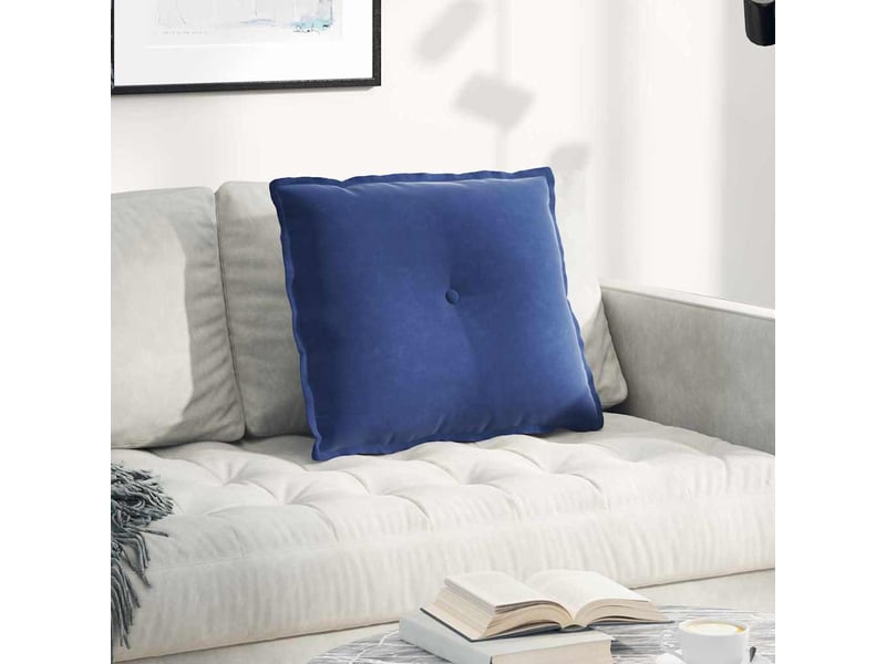  Coussin de dos, coussin de dossier bleu police 60 x 50 cm tissu en velours côtelé cf54571  - Conforama B