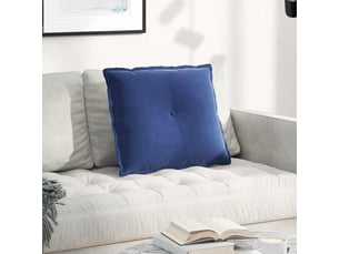 Coussin de dos, coussin de dossier bleu police 60 x 50 cm tissu en velours côtelé cf54571