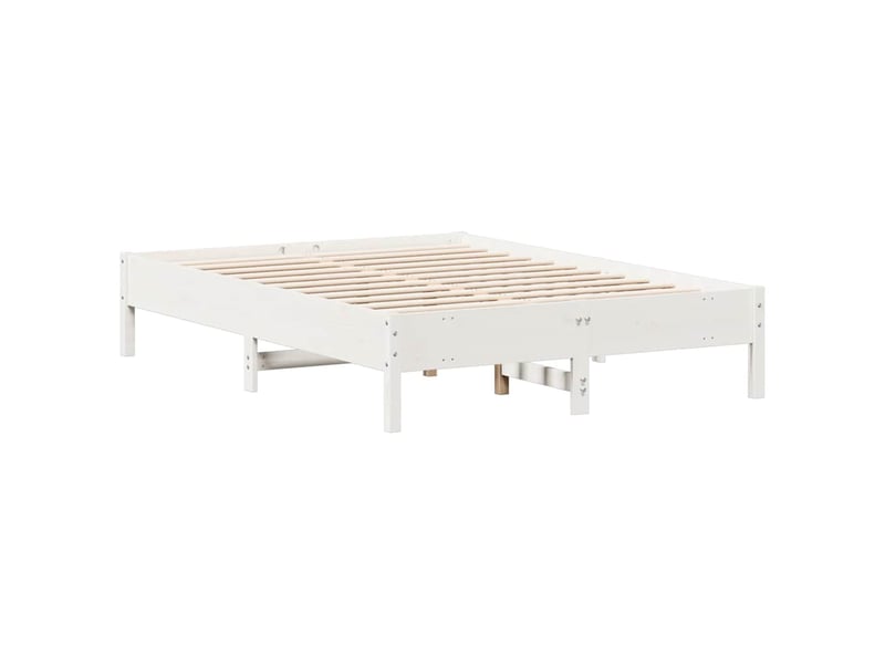  Cadre de lit sans matelas blanc 120x190 cm bois de pin massif  - Conforama E
