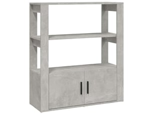 Buffet - bahut - meuble de rangement gris béton 80x30x90 cm bois d'ingénierie