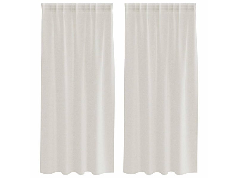  Lot de 2 rideaux en voile, voilage crème 175 x 140 cm polyester cf43894  - Conforama A
