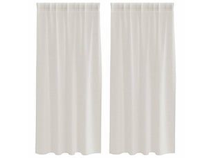 Lot de 2 rideaux en voile, voilage crème 175 x 140 cm polyester cf43894