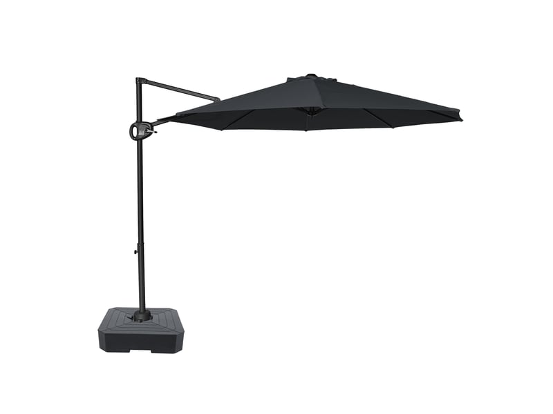  Axi solea parasol déporté rond avec pied de parasol, ø 300 cm, antracitegris| parasol de jardin terrasse, toile anti-uv, indice upf 30+ | housse de protection inclus  - Conforama A