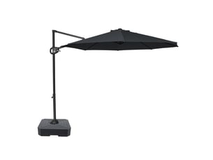 Axi solea parasol déporté rond avec pied de parasol, ø 300 cm, antracitegris| parasol de jardin terrasse, toile anti-uv, indice upf 30+ | housse de protection inclus