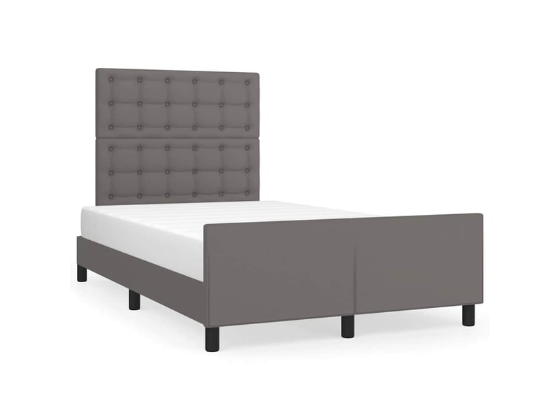  Lit double- lit adulte -  cadre de lit sans matelas gris 120x190 cm similicuir  - Conforama A