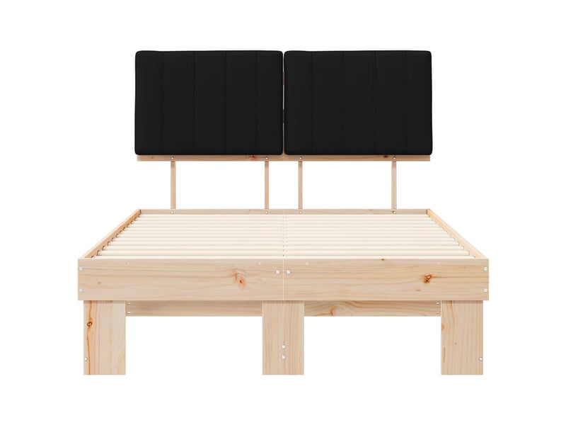  Lit double- lit adulte -  cadre de lit avec tête de lit rembourrée noir 120 x 190 cm  - Conforama D