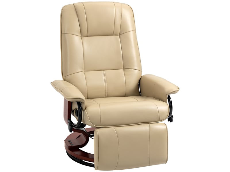  Fauteuil de relaxation, fauteuil pivotant, fauteuil inclinable, 78x87x100cm, crème  - Conforama B