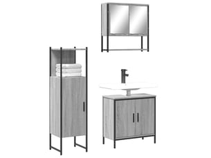Ensemble de meubles de salle de bain 3 pcs sonoma gris cf63821