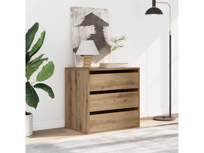  Commode chambre adulte, commode d'angle chêne artisanal 60x41x58 cm bois d'ingénierie  - Conforama B