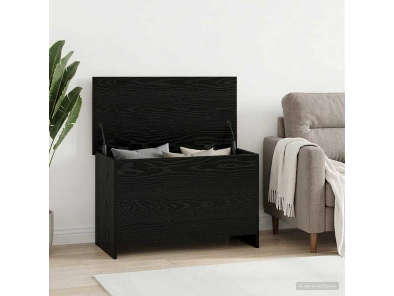  Coffre de rangement avec stockage chêne noir 80x40x50 cm  - Conforama B