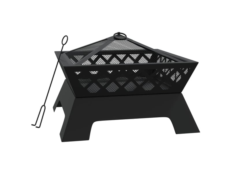  Brasero exterieur, foyer camping avec tisonnier 50 cm xxl acier shl2800  - Conforama A
