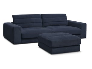 Canapé droit fixe BOBOCHIC SIERRA 4 places Tissu bleu
