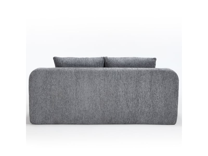Canapé 2 places gris, canapé convertible en tissu côtelé, assise profonde et moelleuse avec coussins, salon et chambre d’amis - Conforama R