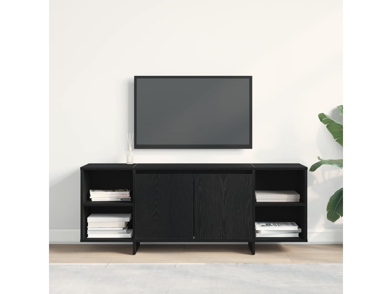  Meuble tv - banc tv - meuble de rangement 130 x 35 x 50 cm chêne noir bois d'ingénierie  - Conforama B