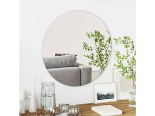 Miroir rond(e) à fixer coloris argenté <strong></strong> <strong></strong> - 60 cm x 60 cm