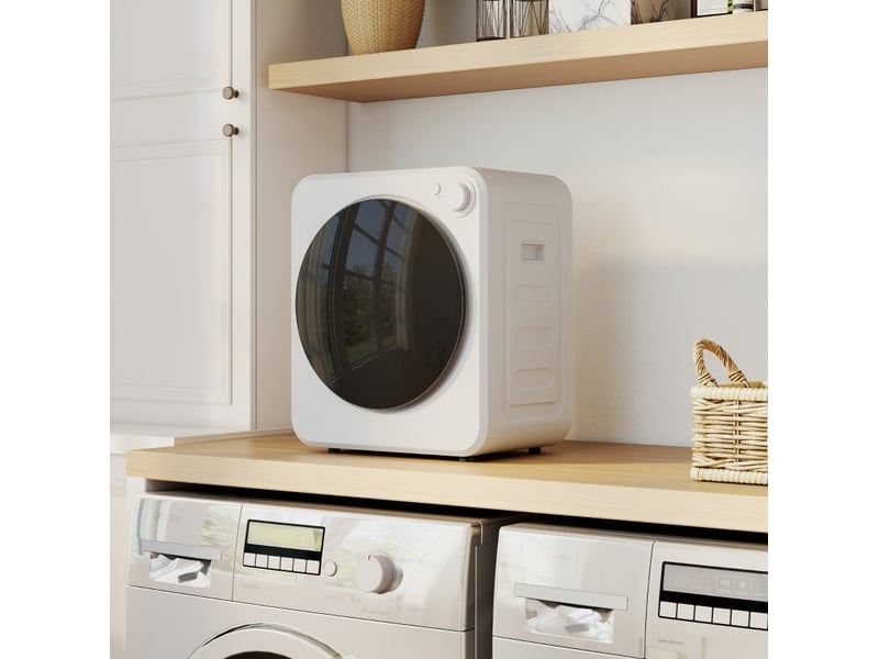 Sèche-linge 48x44x57 cm, 4 kg blanc, tambour en acier inoxydable réversible, 5 programmes, évacuation - Conforama B