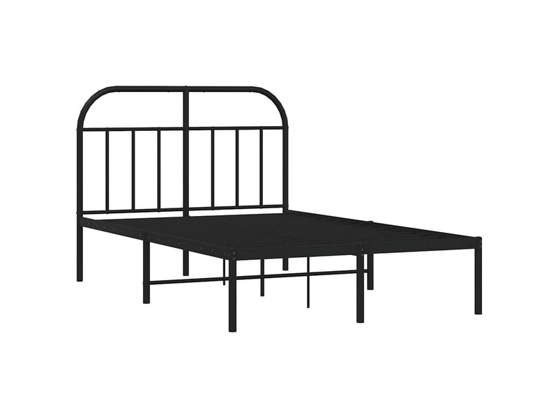  Lit double- lit adulte -  cadre de lit métal sans matelas avec tête de lit noir 120x190cm  - Conforama B