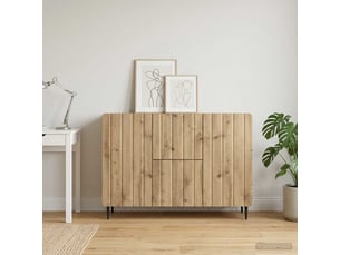 Buffet - bahut - meuble de rangement chêne artisanal 89 x 34,5 x 62 cm bois d'ingénierie