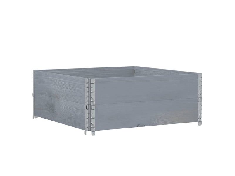  Jardinière - bac à fleurs gris 100x100 cm bois de pin massif  - Conforama D