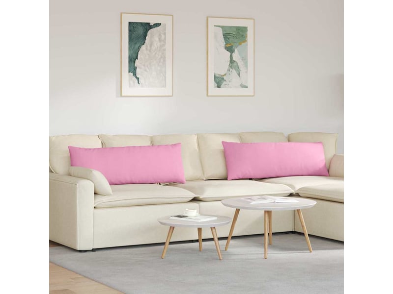  Lot de 2 coussins de canapé, coussins décoratifs tissu rose 120 x 40 cm cf58928  - Conforama B