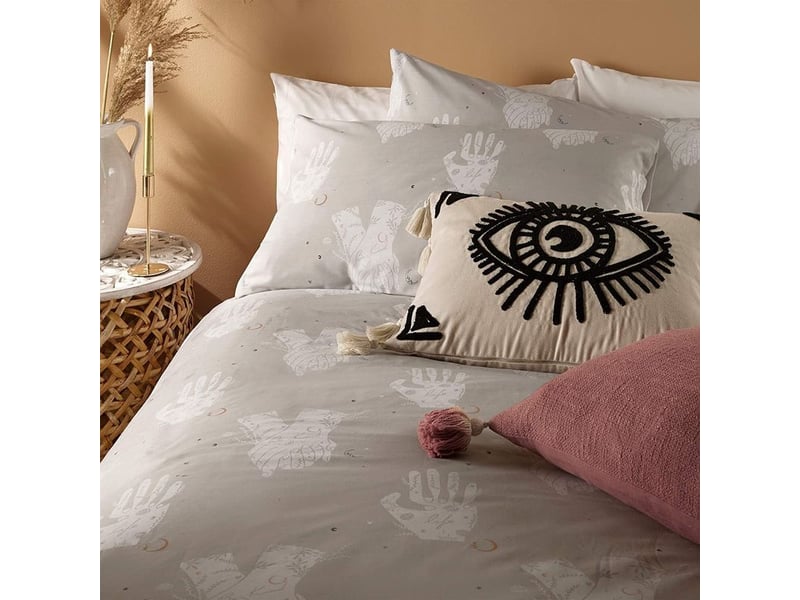  Housse de couette, coton, polyester, gris  - Conforama D