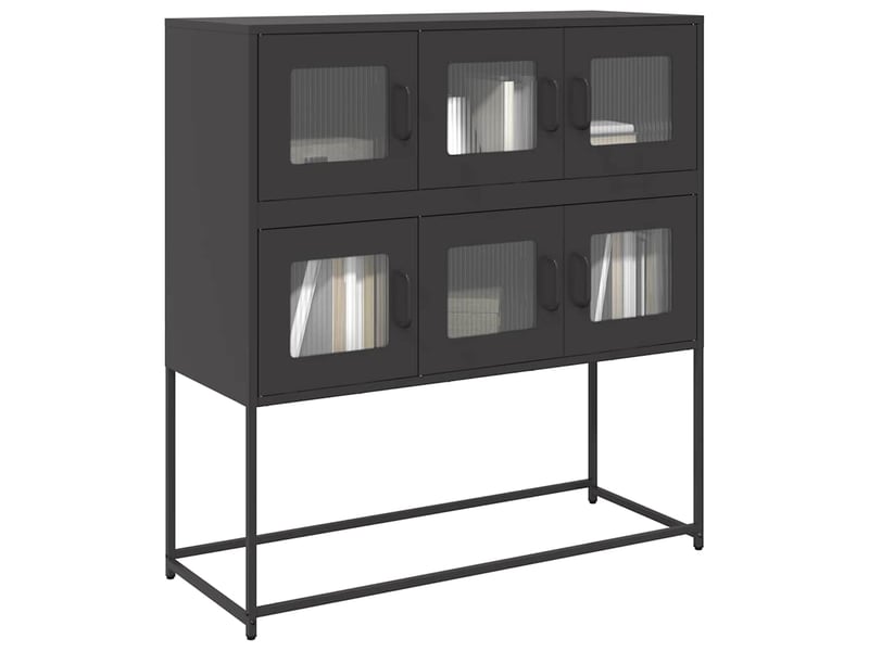  Buffet - bahut - meuble de rangement noir 100,5x39x107 cm acier laminé à froid  - Conforama B