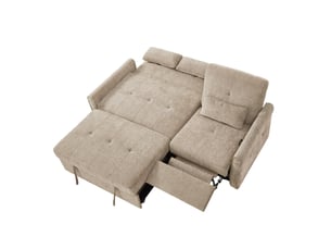Canapé-lit 3 places tcqpz convertible 3 en 1 176 x 148 x 83 cm dossier réglable tissu chenille marron