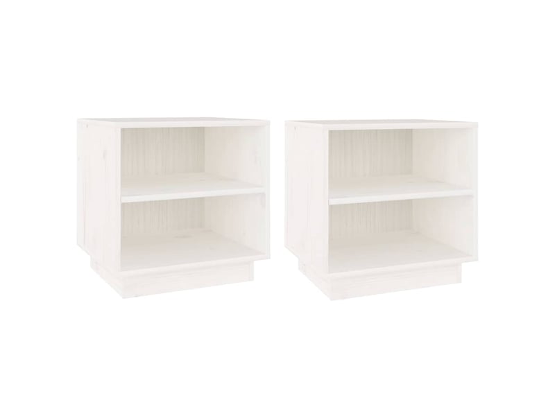  Lot de 2 tables de chevet - cabinet de chevet - table de nuit blanc 40x34x40 cm bois de pin solide  - Conforama A