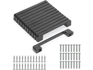 Jeu de 12 poignées noires mates de 128 mm, poignées modernes pour cuisine, salle de bain, meubles et salon