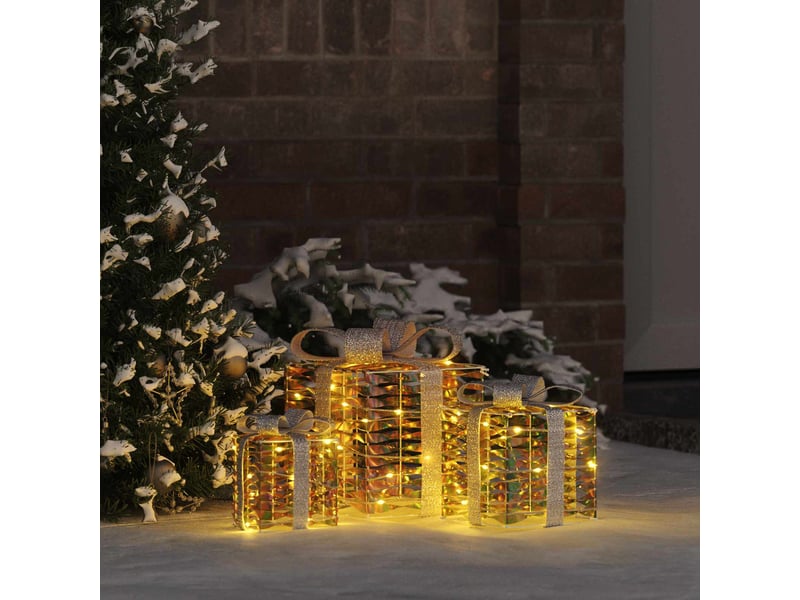  Boîte-cadeau de noël éclairée 3 pcs 150 led blanc chaud  - Conforama B