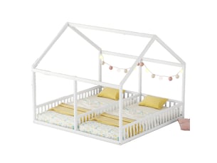 Lit cabane 2x90x200 cm MAISENTIEL   coloris blanc