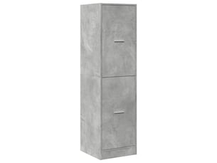 Armoire d'apothicaire design vintage rangement bureau 40 x 41 x 144,5 cm en bois d'ingénierie gris béton 02_0055661