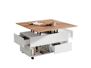 Table basse rectangulaire coloris bicolore MERAX table basse bicolore - 50 cmx100 cm