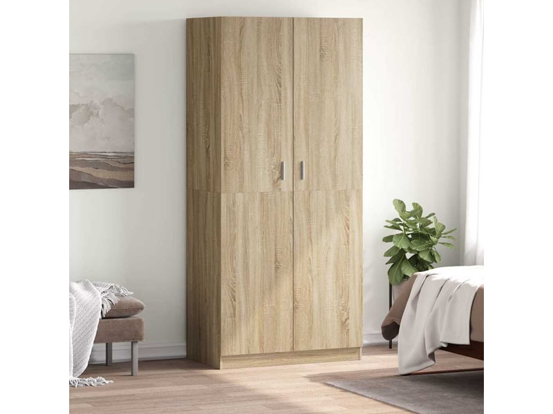  Garde-robe chambre, armoire de rangement chêne sonoma 90x52x200 cm bois d’ingénierie  - Conforama B