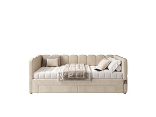 Lit banquette 90x190 cm    coloris beige