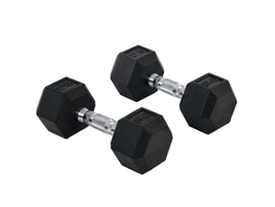 Ensemble d'haltères de musculation, 2 x 8 kg, avec poignées antidérapantes, pour entraînement de force à domicile, noir