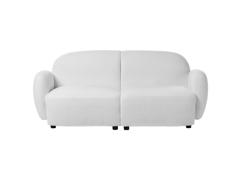  Ensemble de salon 6 places jule bouclé blanc cassé  - Conforama E