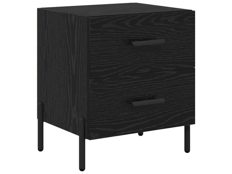  Table de chevet - cabinet de chevet - table de nuit 2 pièces chêne noir 40 x 35 x 47,5 cm  - Conforama E