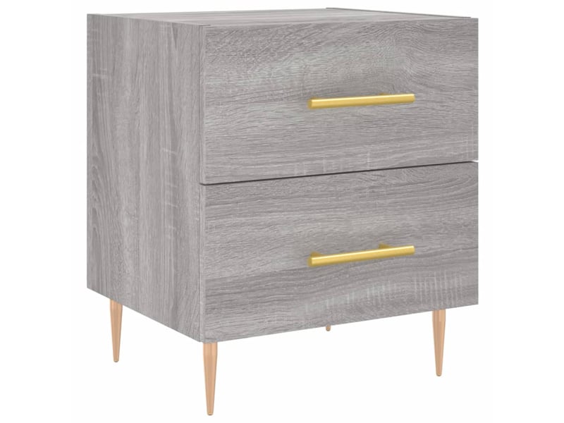  Lot de 2 tables de chevet - cabinet de chevet - table de nuit sonoma gris 40x35x47,5 cm  - Conforama D