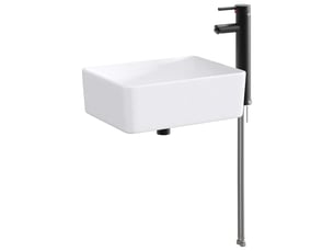 Lavabo de salle de bain avec robinet et évacuation noir mat shl6358