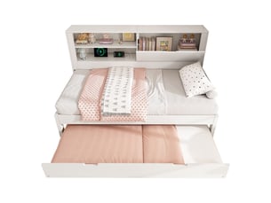 Lit banquette 90x190 cm <strong>MODERNLUXE</strong> <strong></strong> coloris blanc