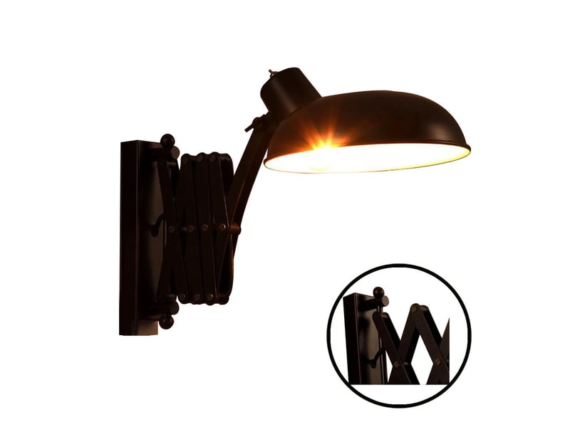  Applique murale bras articulé - 1 lumière noir  pour  salon  chambre  cuisine  salle à manger  - Conforama A