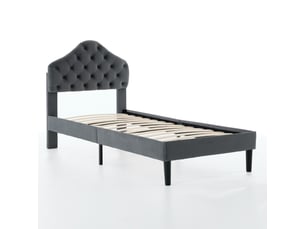 Lit avec rangement 90x200 cm <strong></strong>  <strong></strong> coloris gris
