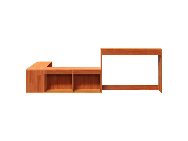  Table de chevet - cabinet de chevet - table de nuit avec bureau  marron bois de pin massif  - Conforama C