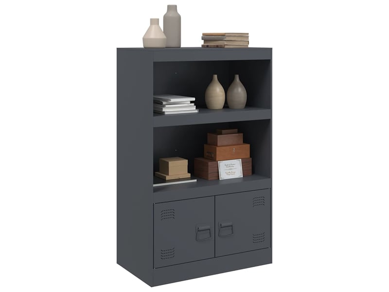  Buffet - bahut - meuble de rangement anthracite 67x39x107 cm acier  - Conforama E