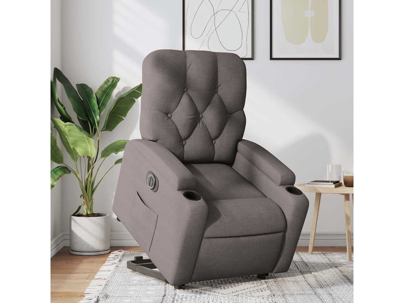  Fauteuil de bureau, fauteuil inclinable électrique taupe tissu  - Conforama B